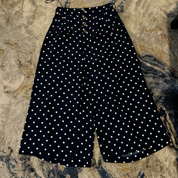 mi ami Pants - Mi Ami Navy Polka Dot Capris